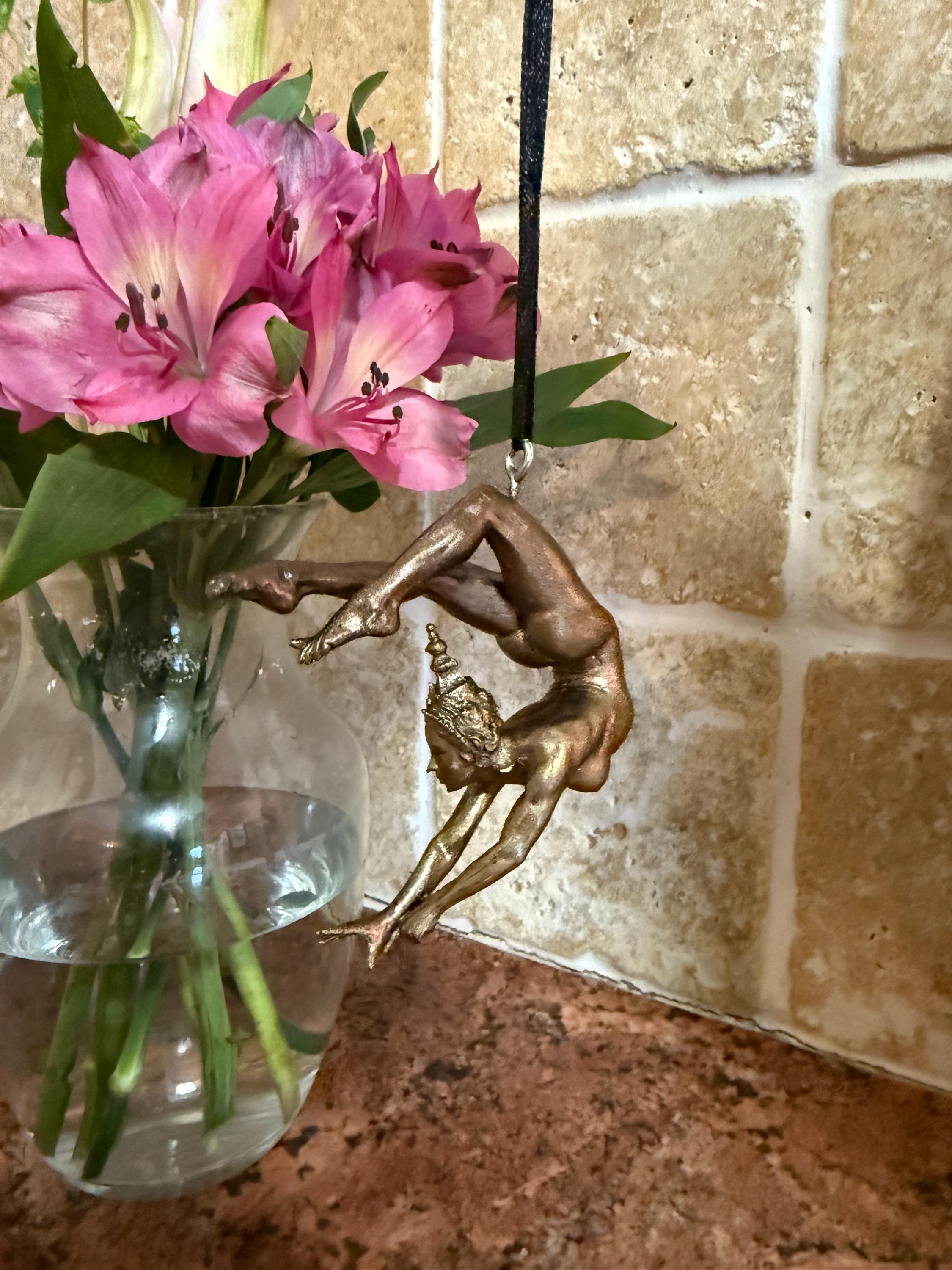 Grace in Balance, Contortionist Dancer Ornament, Hand Painted Resin | Exotic Yoga Acrobat Figurine | Thai Dancer Statue for Yoga Lovers