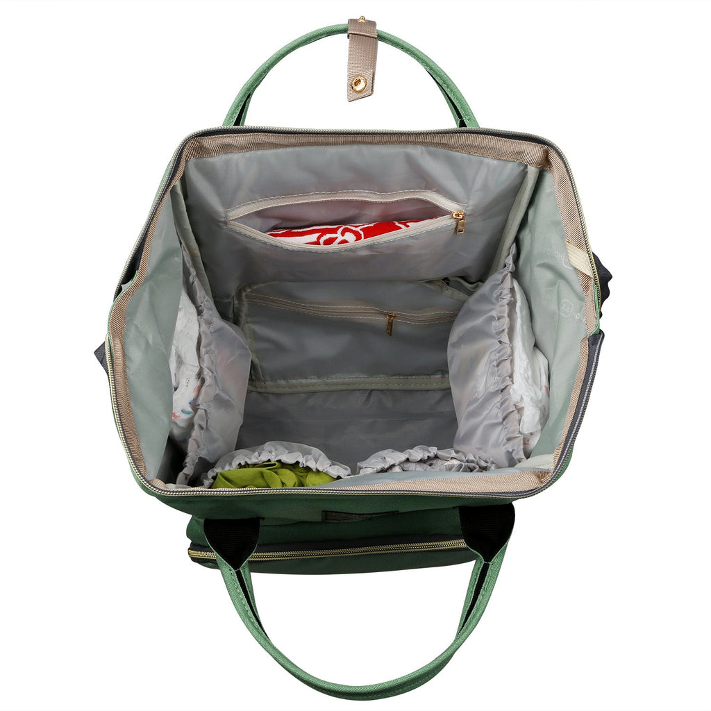 Mummy Diaper Bag Backpack Water-Resistant Large Capacity Travel Nappy Backpack Baby Nursing Handbag for Mom Dad Baby Care
