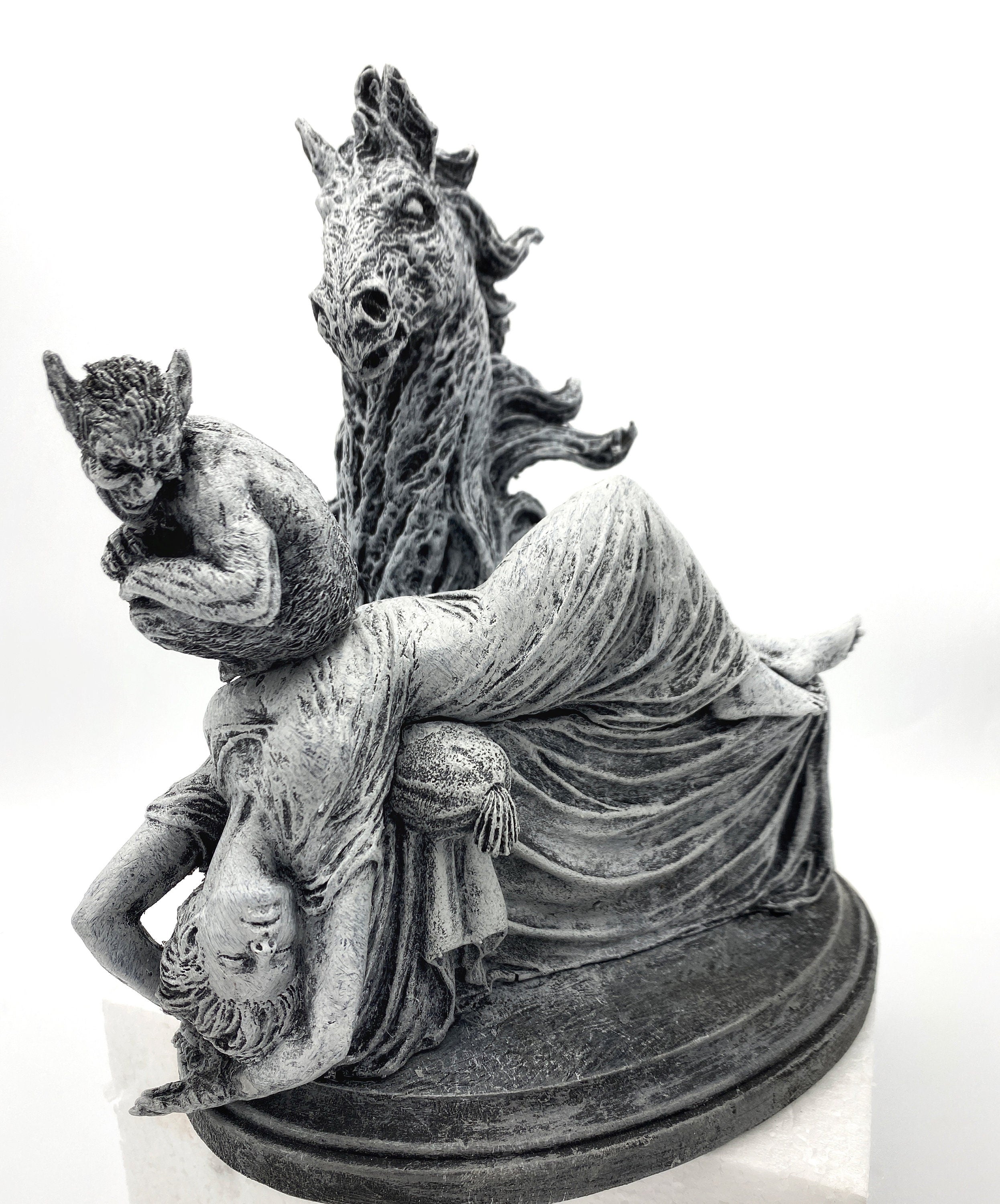Statue of Henry Fuseli's "The Nightmare”,  Hand Painted Resin Sculpture | Victorian Gothic Figurine | Gothic Decor Dark Fantasy Gift