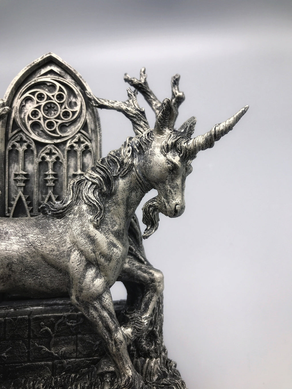 Unicorn Statue, Hand Painted Resin Sculpture | Mythical Creature Figurine | Unique Legendary Guardian Spirit Figurine. Fantasy Art Decor