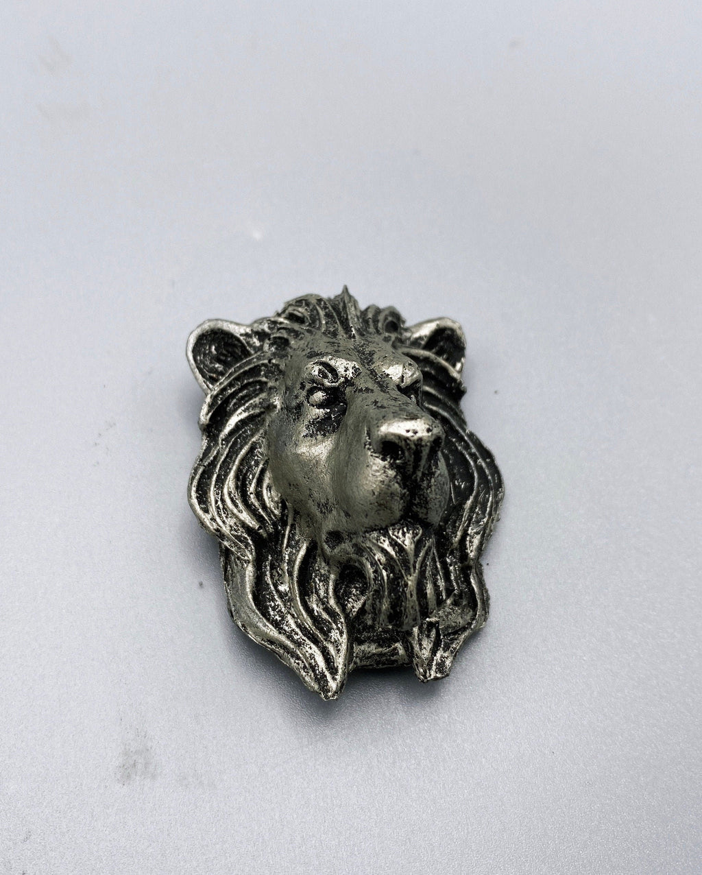 Lion's Head Magnet, Hand Painted Resin Sculpture | Mythic Fantasy Decor | Lion Magnet for Fantasy and Gothic Decor