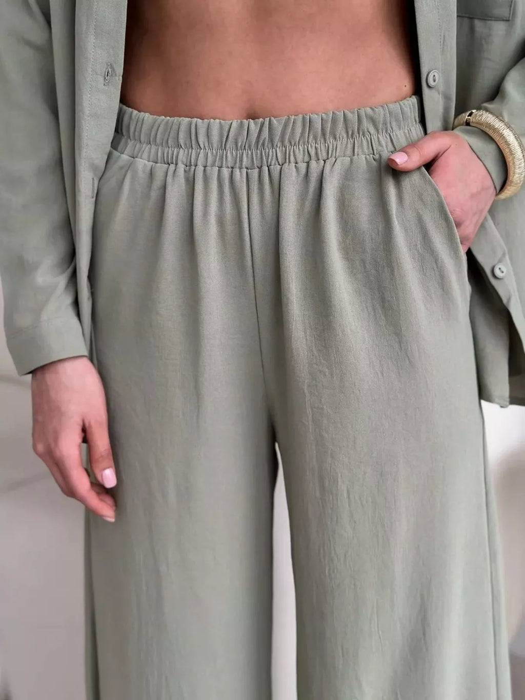 Button Down Shirt and Pants Set