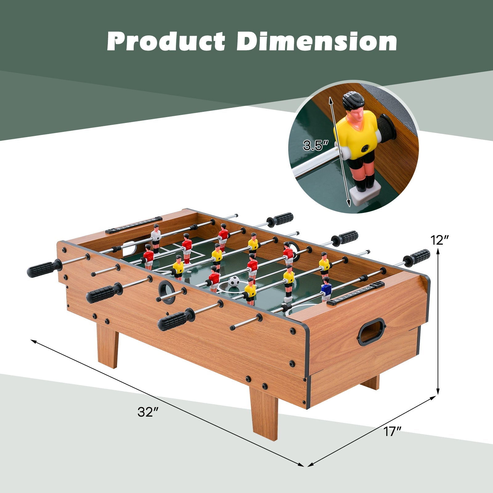 4-in-1 Combo Game Table Set Foosball Table with Billiards and Hockey