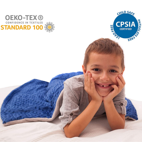 5 Lbs Kids Weighted Blanket with Cover | 36"x48" | 100% Cotton, Glass Beads