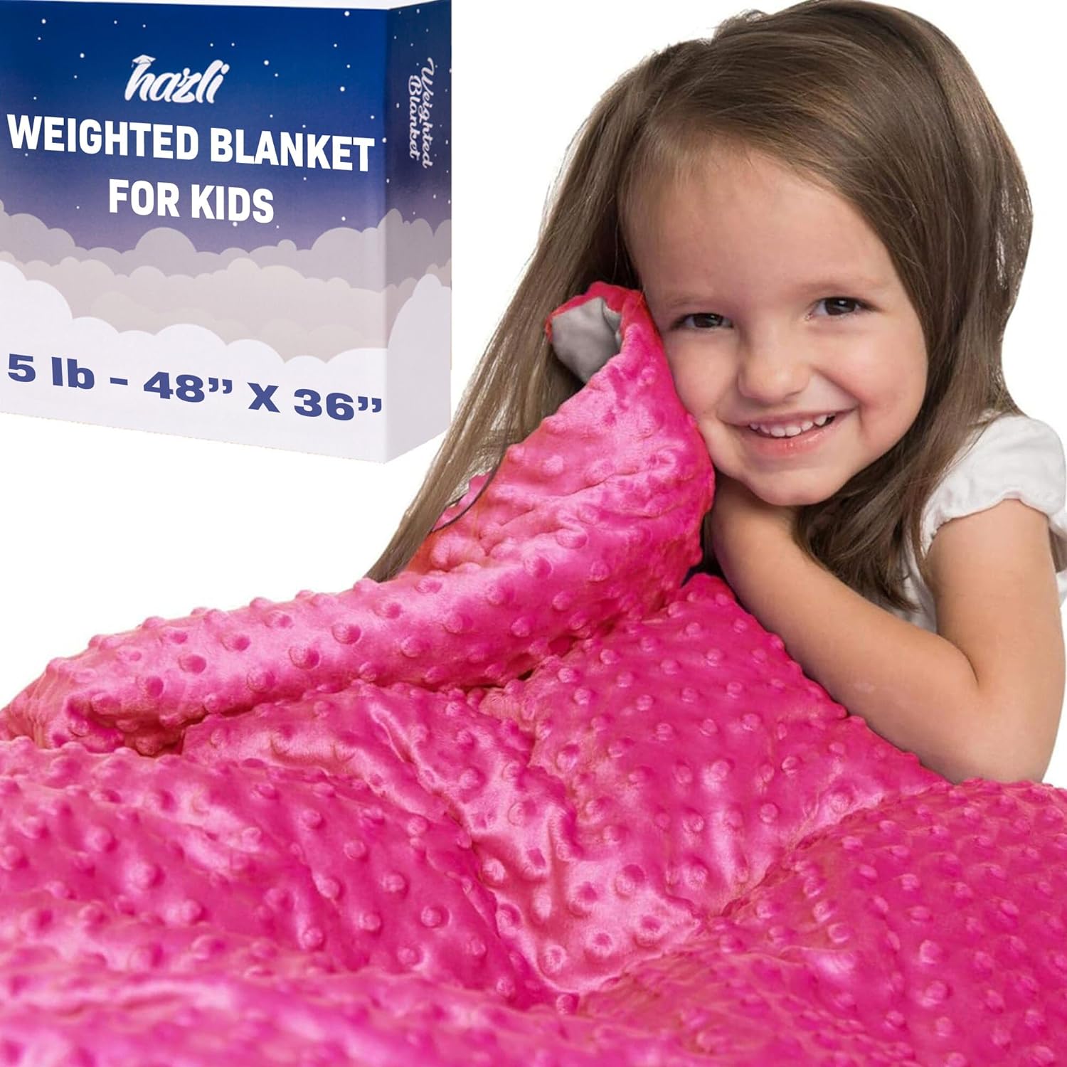 5 Lbs Kids Weighted Blanket with Cover | 36"x48" | 100% Cotton, Glass Beads