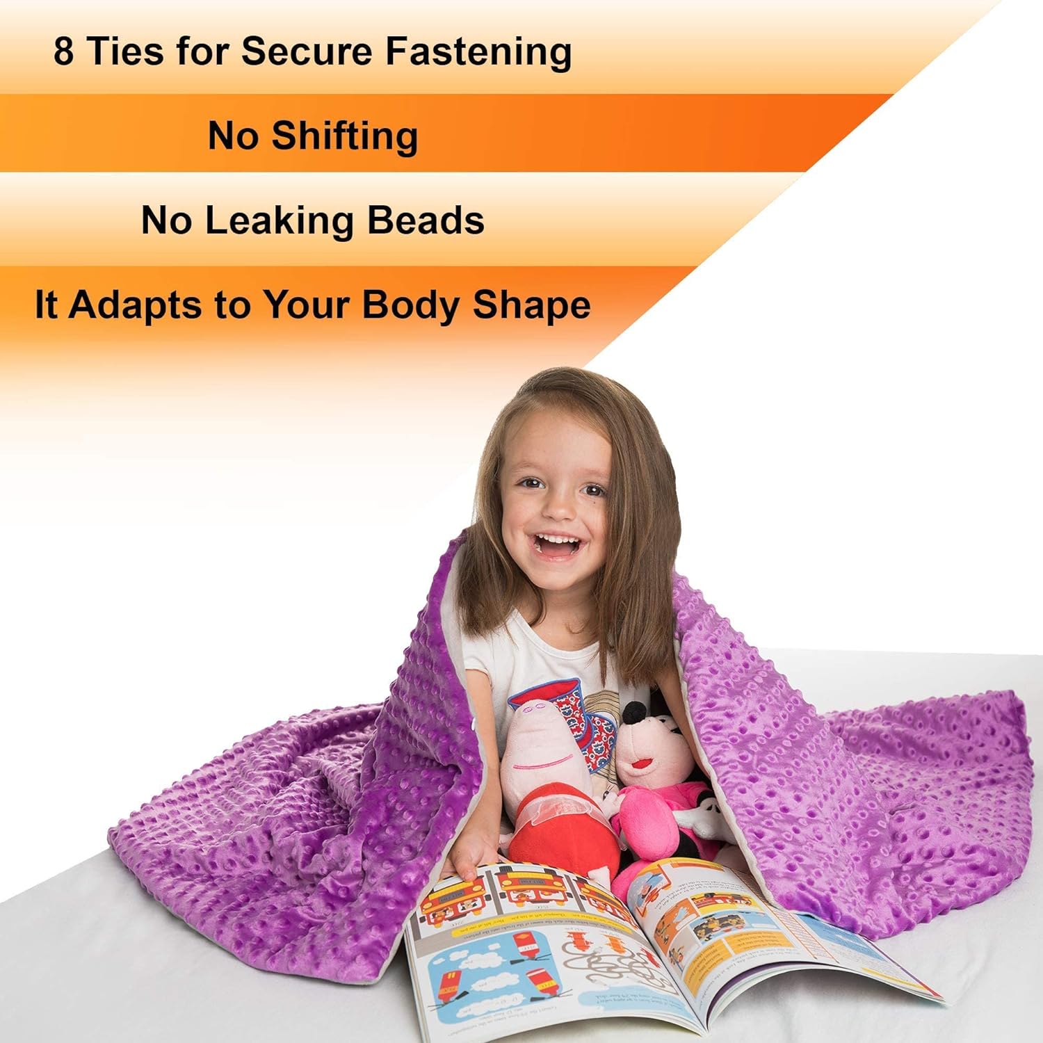 5 Lbs Kids Weighted Blanket with Cover | 36"x48" | 100% Cotton, Glass Beads
