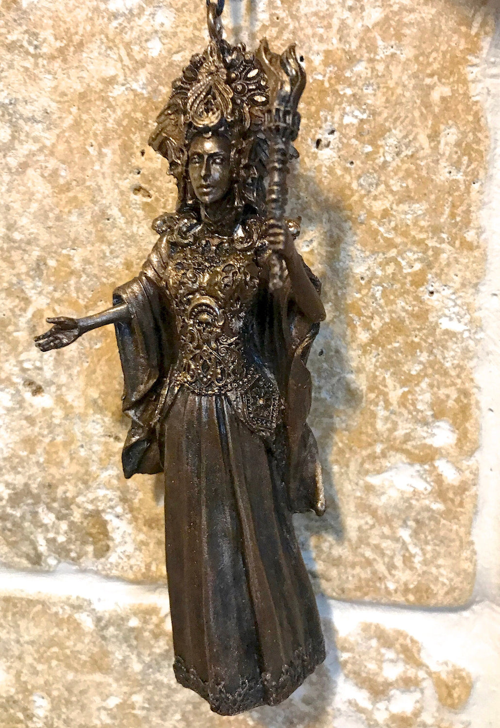 Hecate, Goddess of Witchcraft and Magic Ornament | Pagan Mythical Goddess Figurine | Folklore Altar Ornament for Gothic Home Decor