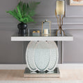Nysa - 47"L Console Table - Mirrored & Faux Crystals