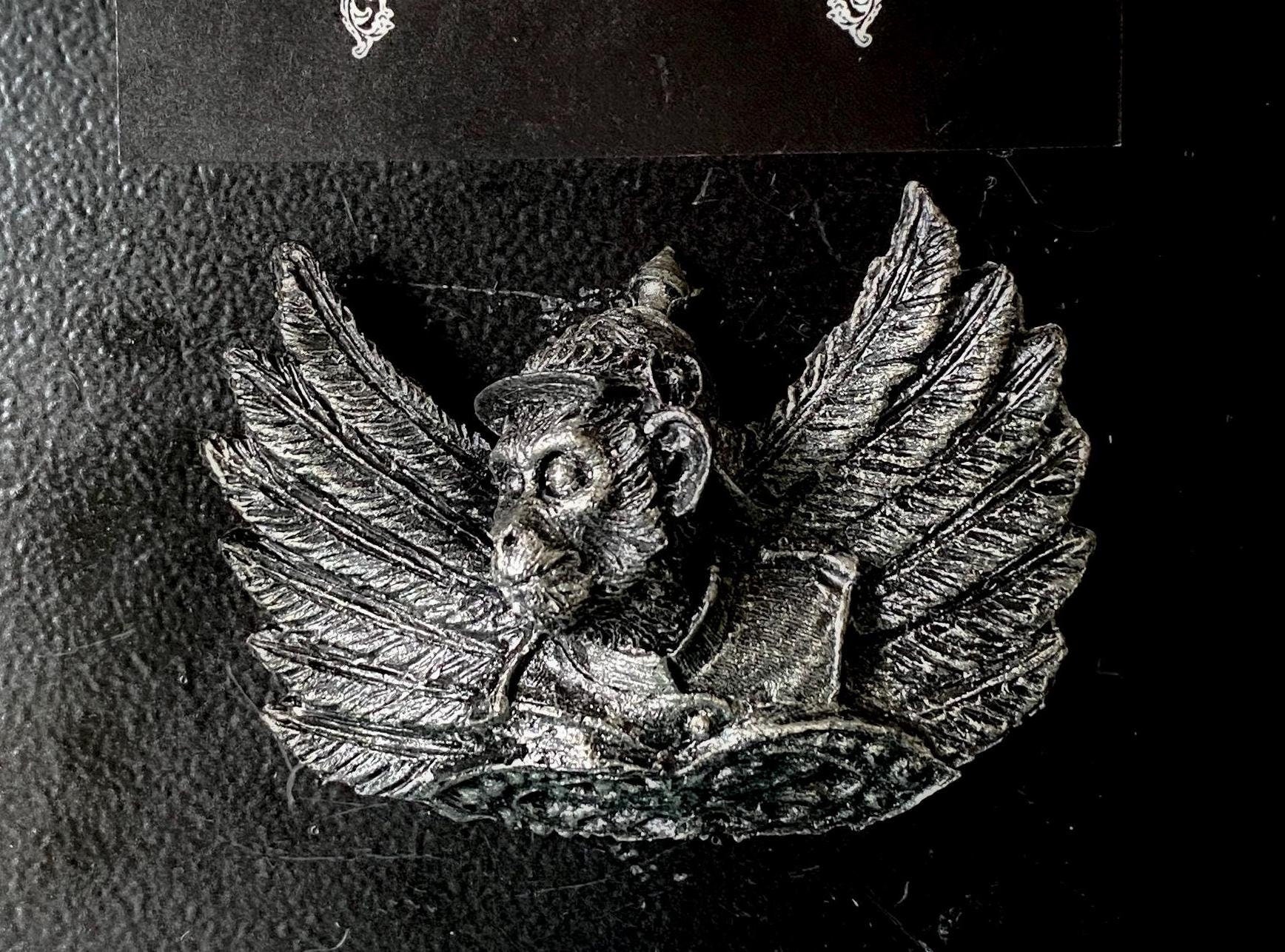 Flying Monkey Magnet, Hand Painted Resin Sculpture | Mythic Fantasy Decor | Winged Monkey Wizard of Oz Magnet for Fantasy and Gothic Decor