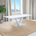 Gallegos - Dining Table With Leaf - White High Gloss