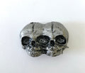 Conjoined Twins Skull  Magnet, Hand Painted Resin Sculpture | Gothic Fantasy Decor | Conjoined Skull Magnet for Fantasy and Gothic Decor