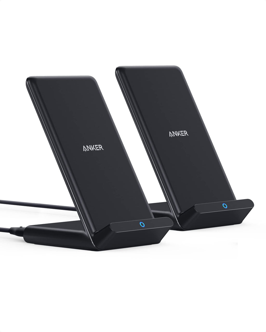 Anker 2-Pack 313 Wireless Charger PowerWave Stands, Qi-Certified, No AC Adapter