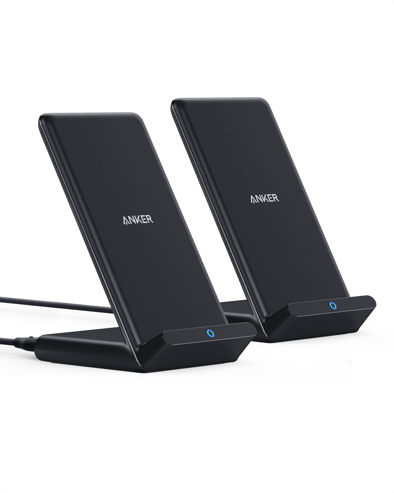 Anker 2-Pack 313 Wireless Charger PowerWave Stands, Qi-Certified, No AC Adapter