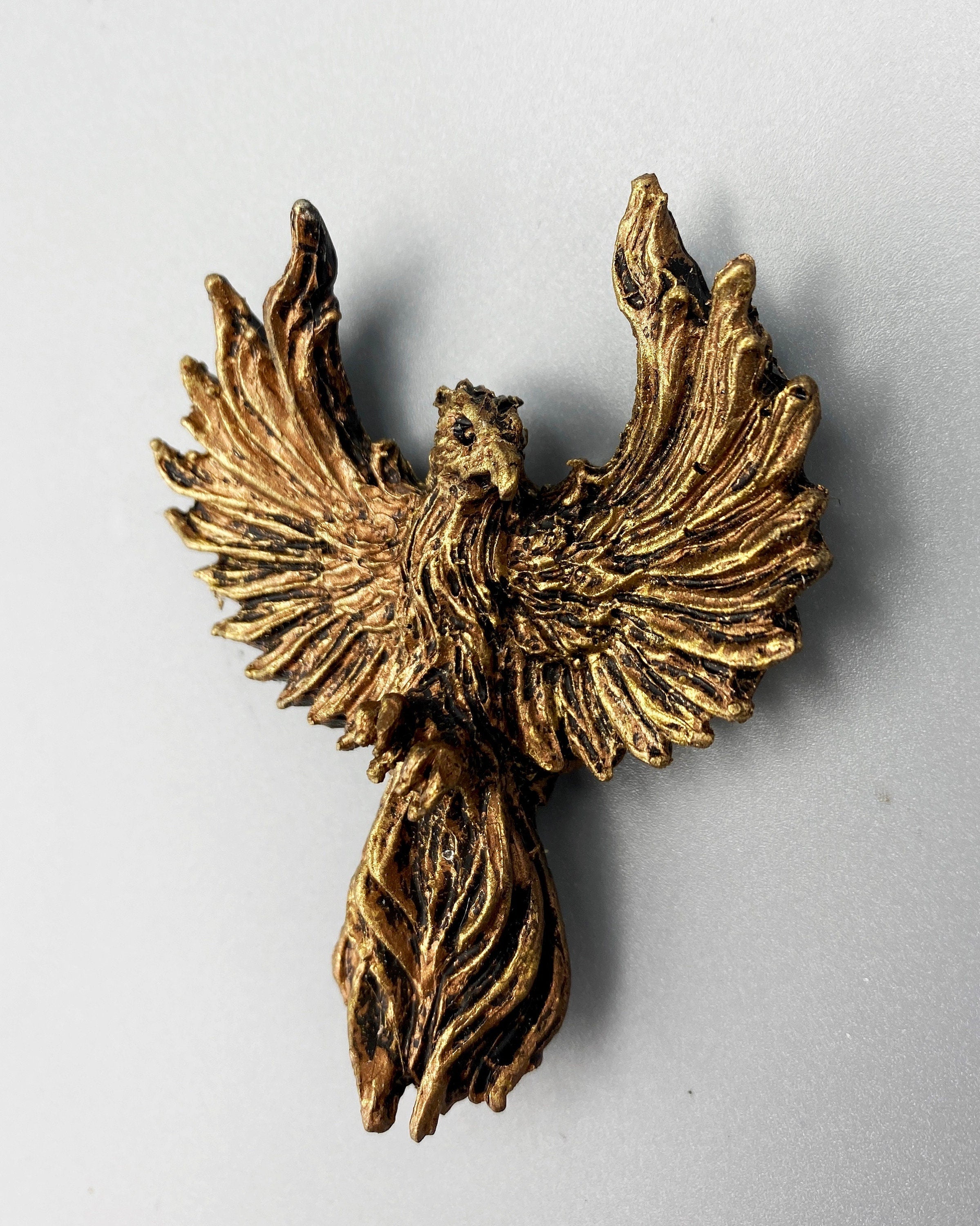 Phoenix Magnet, Hand Painted Resin Sculpture | Mythic Fantasy Decor | Phoenix  Magnet for Fantasy and Gothic Decor