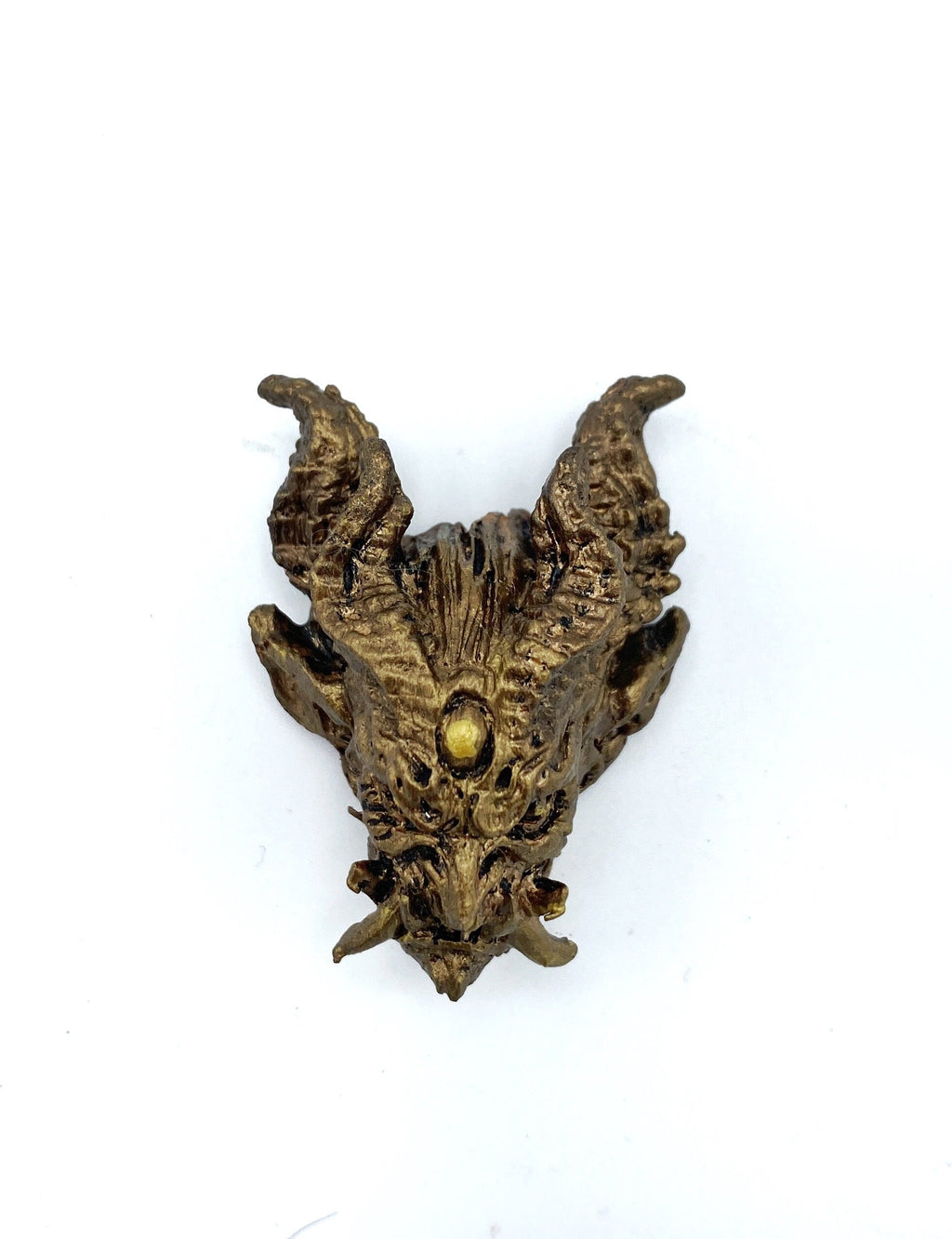 Oni Demon Head Magnet, Hand Painted Resin Sculpture | Mythic Fantasy Decor | Japanese Monster Magnet for Fantasy and Gothic Decor