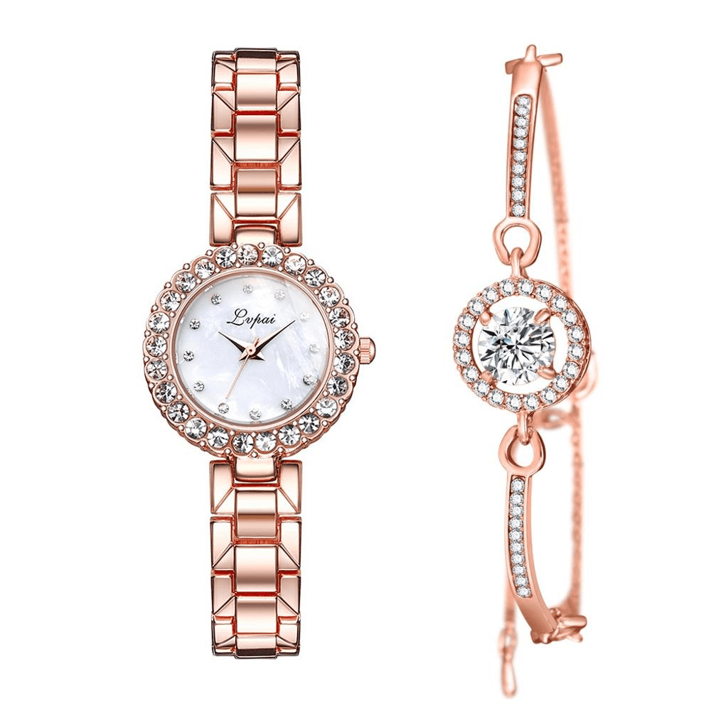 Luxury Bracelet Watches Set For Women Fashion Geometric Bangle Quartz Clock Ladies Wrist Watch For Women and Girls