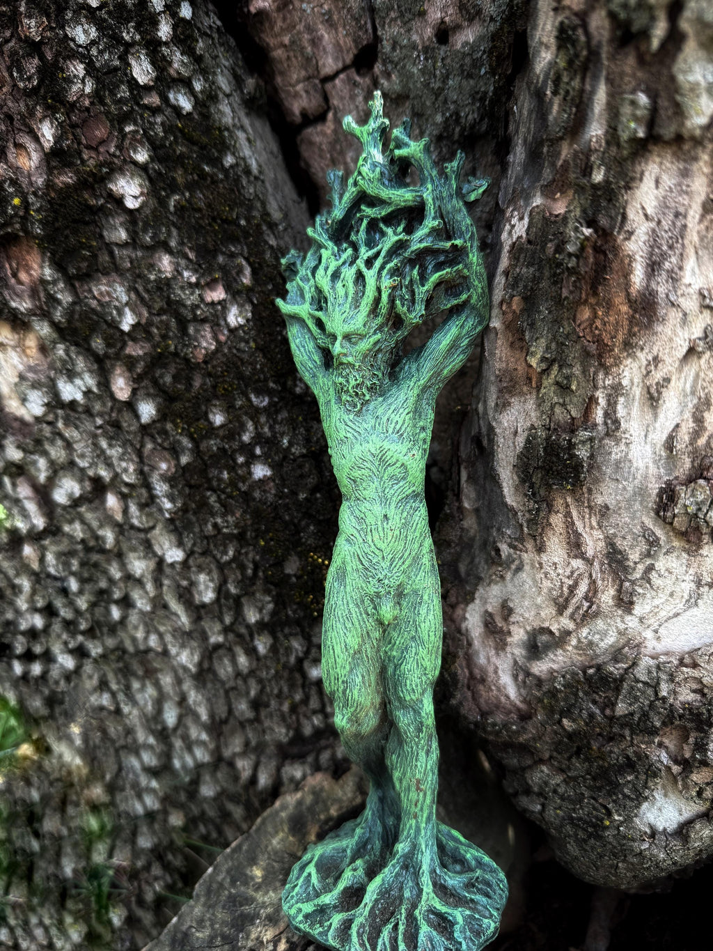 Green Man, Cernunnos Statue, 9" version, Green Finish