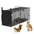 26in Single Door Live Animal Cage Trap For Animals Under 5LBS Easy To Setup Humane Galvanized Iron Trap Cage For Small Cats Rabbits Squirrels Moles Ch