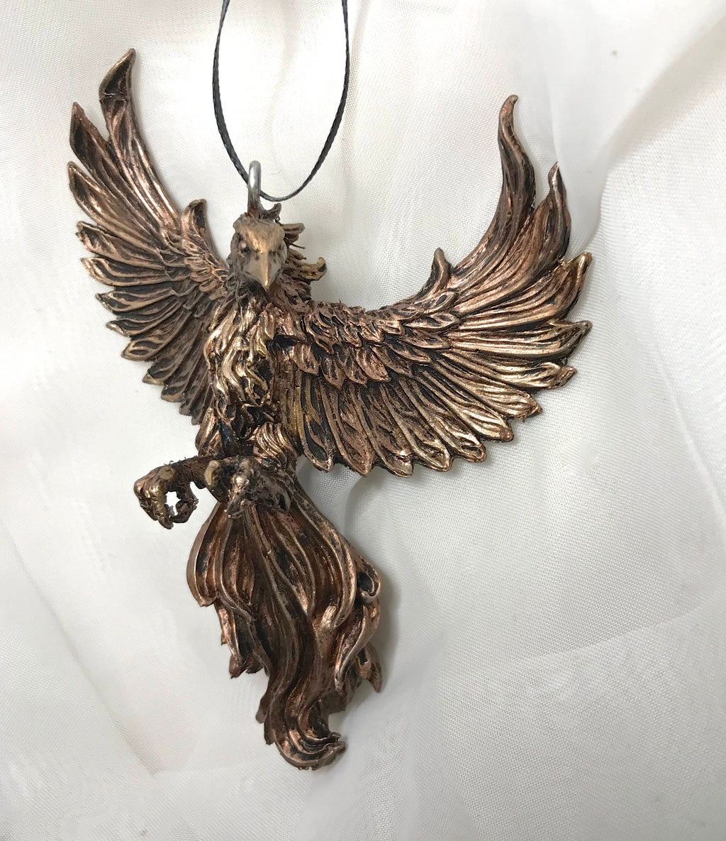 Phoenix Ornament, Hand Painted Resin Sculpture | Mythical Creature Figurine | Legendary Flaming Phoenix Figurine Fantasy Art Ornament Decor