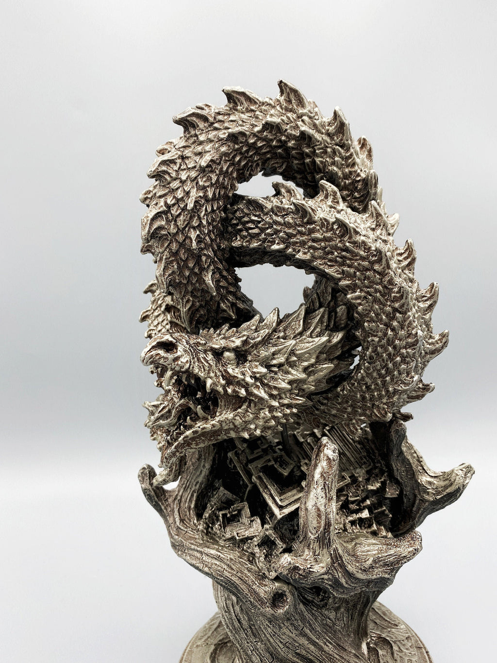 Ouroboros/ World Serpent Statue, Hand Painted Resin Sculpture | Norse Mythology Figurine | Myths and Legends Dragon Statue,Fantasy Art Decor