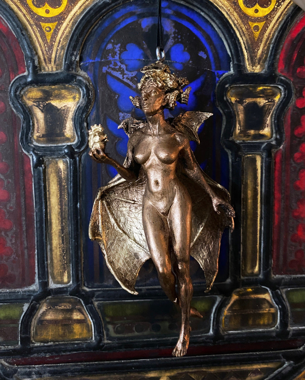 Lilith Ornament, Hand Painted Resin Sculpture | Mythic Goddess Figurine |Myths and Legends Character Ornament for Gothic Home Decor