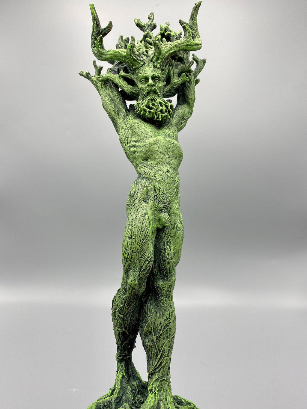 Green Man, Cernunnos Statue, Green Finish