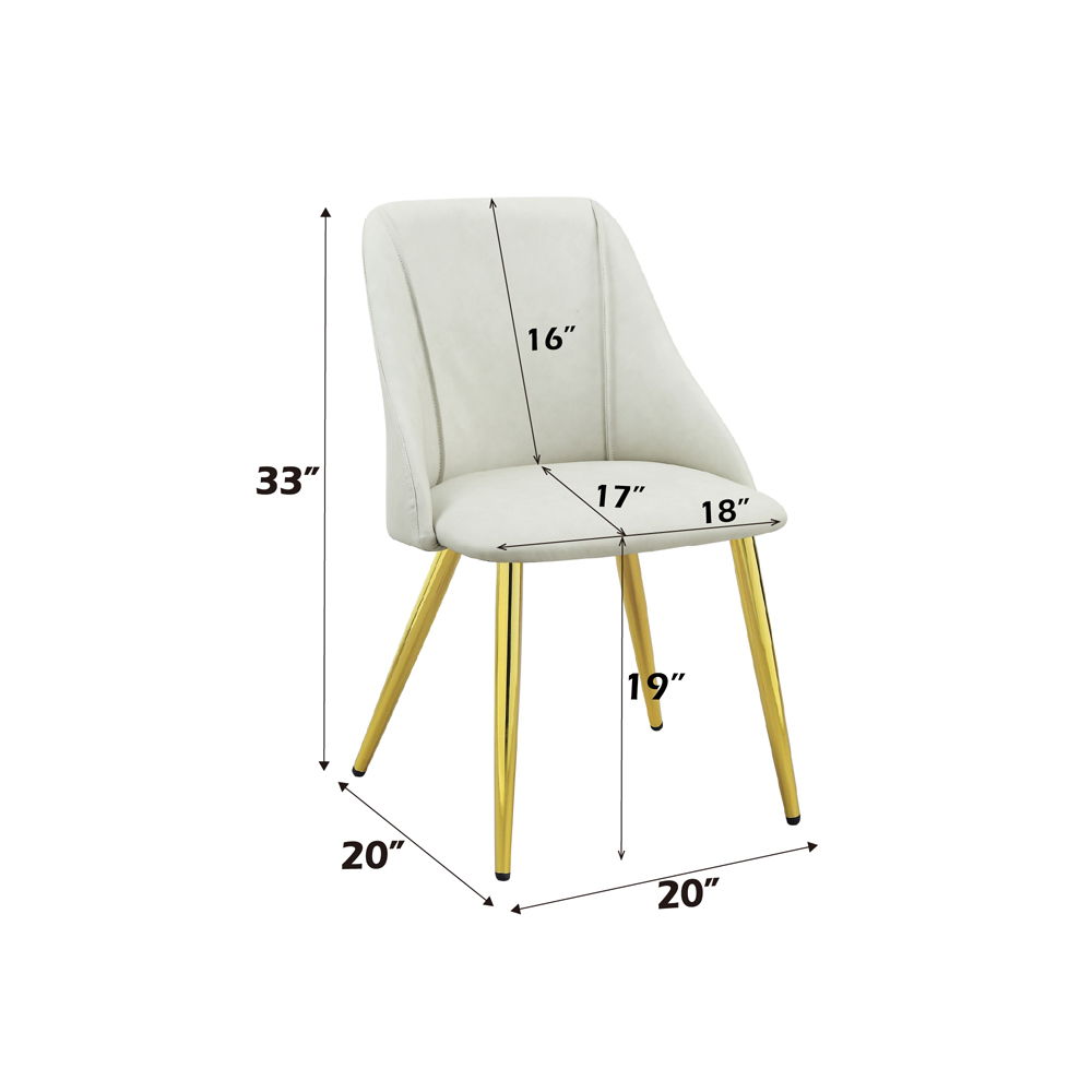 Gaines - Side Chair (Set of 2) - White Synthetic Leather