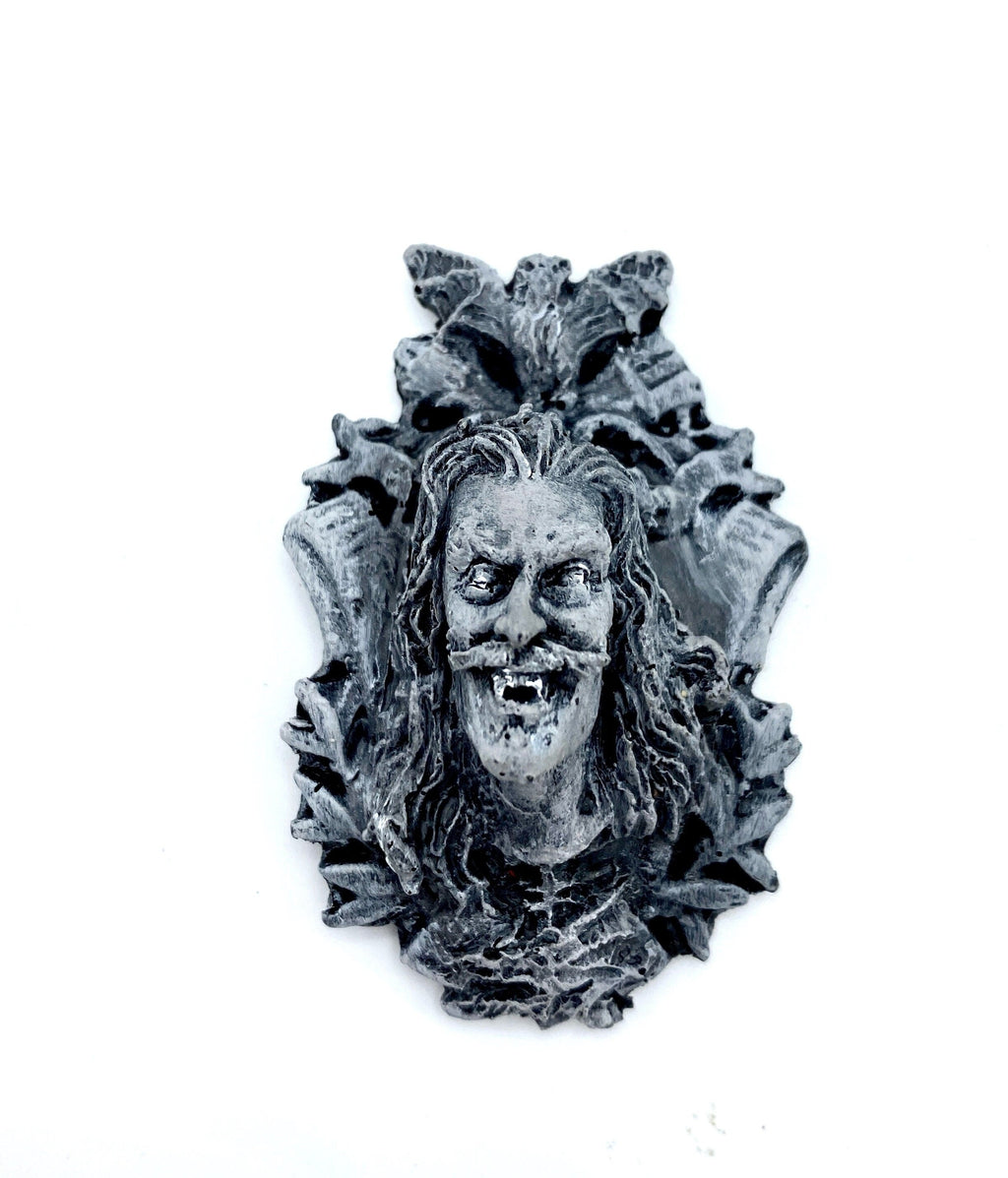 Dracula: Vlad the Impaler Magnet, Hand Painted Resin Sculpture | Gothic Fantasy Decor | Vampire Magnet for Fantasy and Gothic Decor