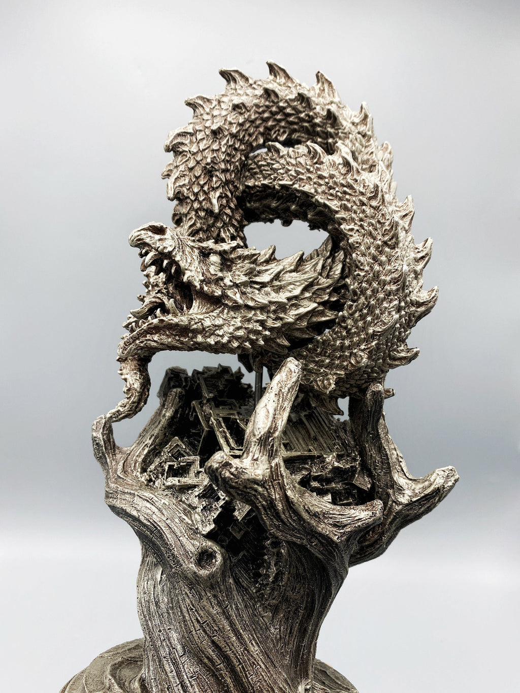 Ouroboros/ World Serpent Statue, Hand Painted Resin Sculpture | Norse Mythology Figurine | Myths and Legends Dragon Statue,Fantasy Art Decor