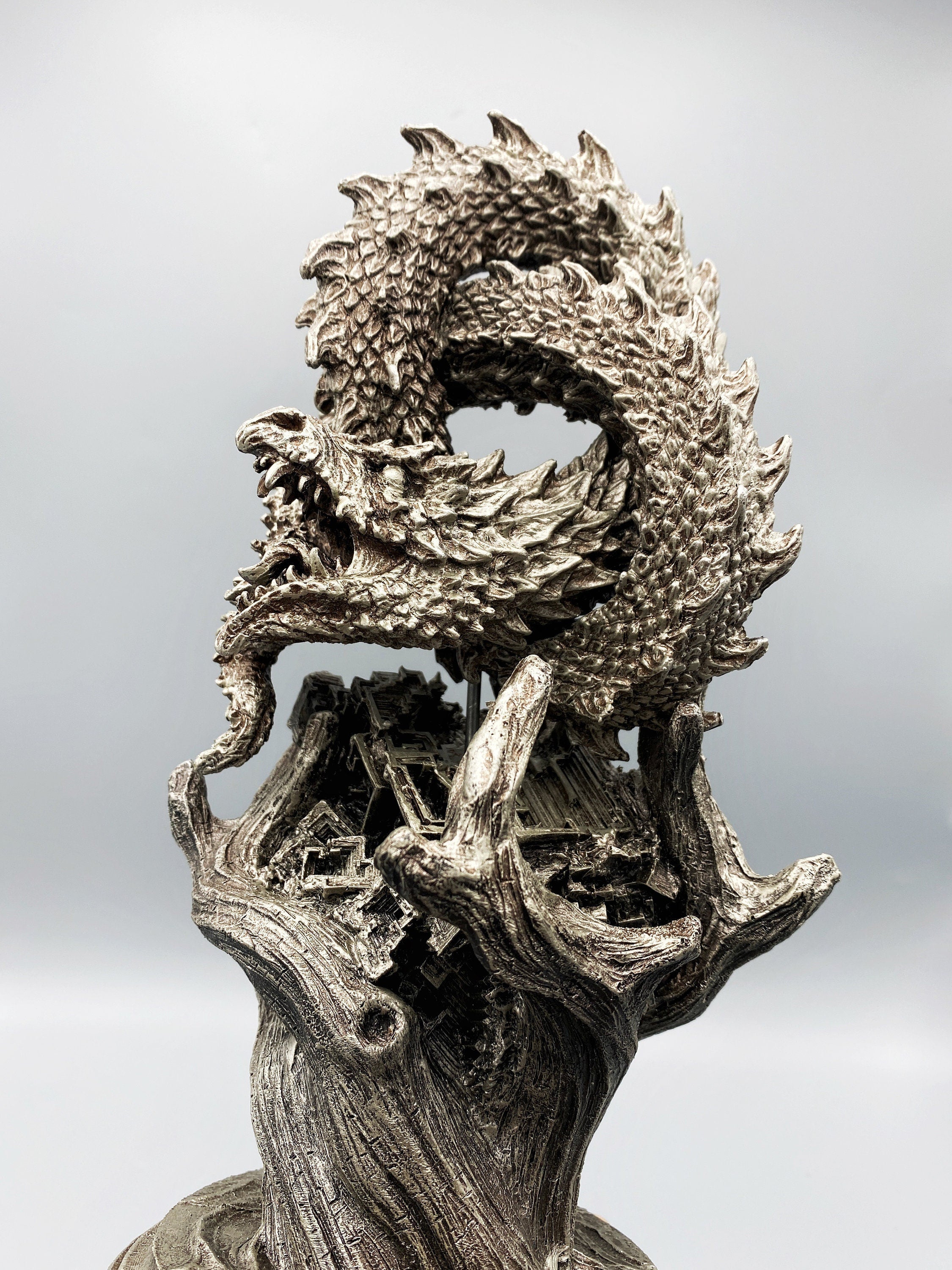 Ouroboros/ World Serpent Statue, Hand Painted Resin Sculpture | Norse Mythology Figurine | Myths and Legends Dragon Statue,Fantasy Art Decor