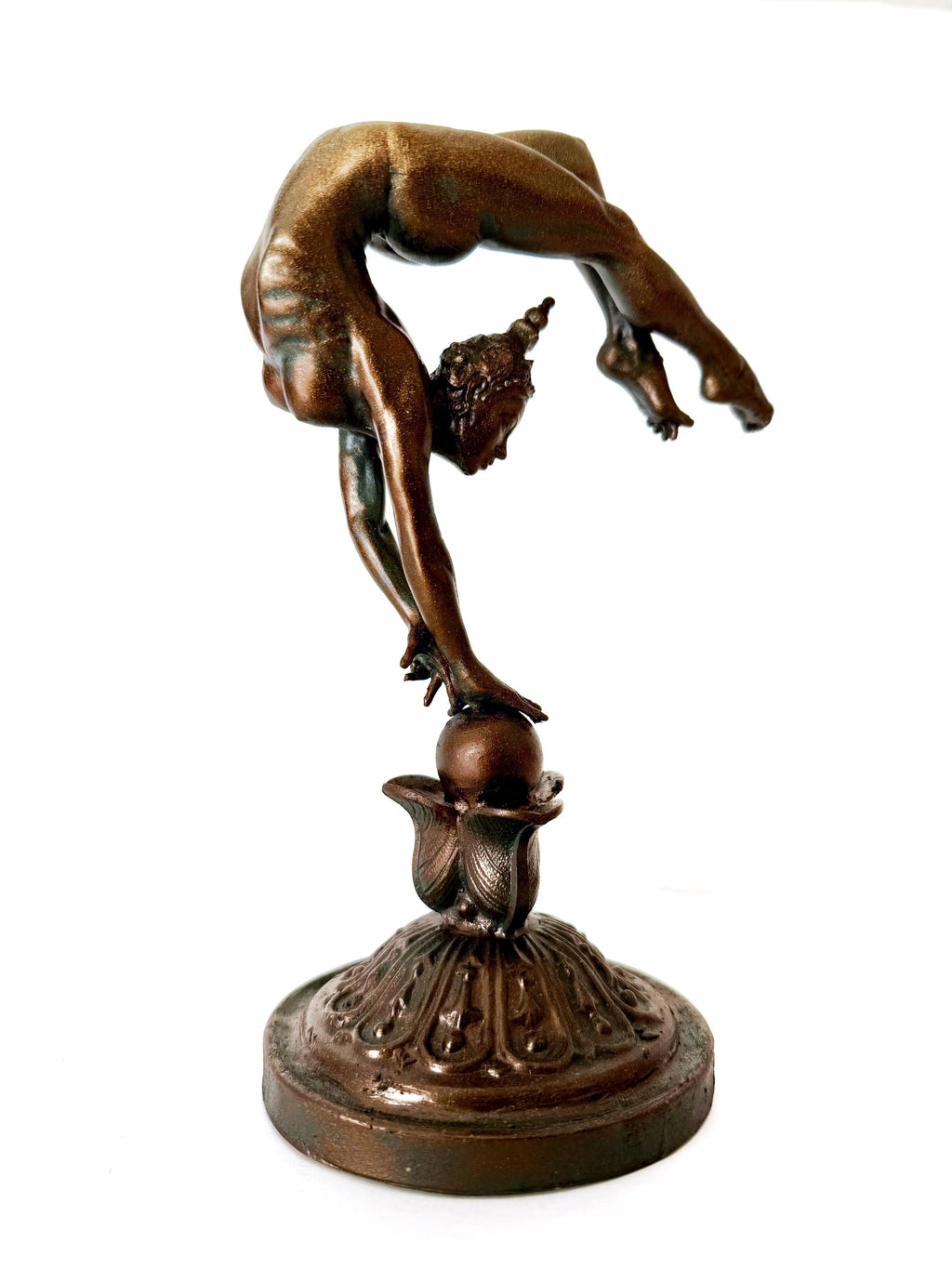 Grace in Balance, Contortionist Dancer Statue, Hand Painted Resin | Exotic Yoga Acrobat Figurine | Thai Dancer Statue for Yoga Lovers