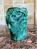 Dryad Mug, Green Hand Sculpted Resin Art Mug with Stainless Steel Liner| Fantasy Tree Spirit Mug, Witchy Cup Gift and Gothic Home Decor