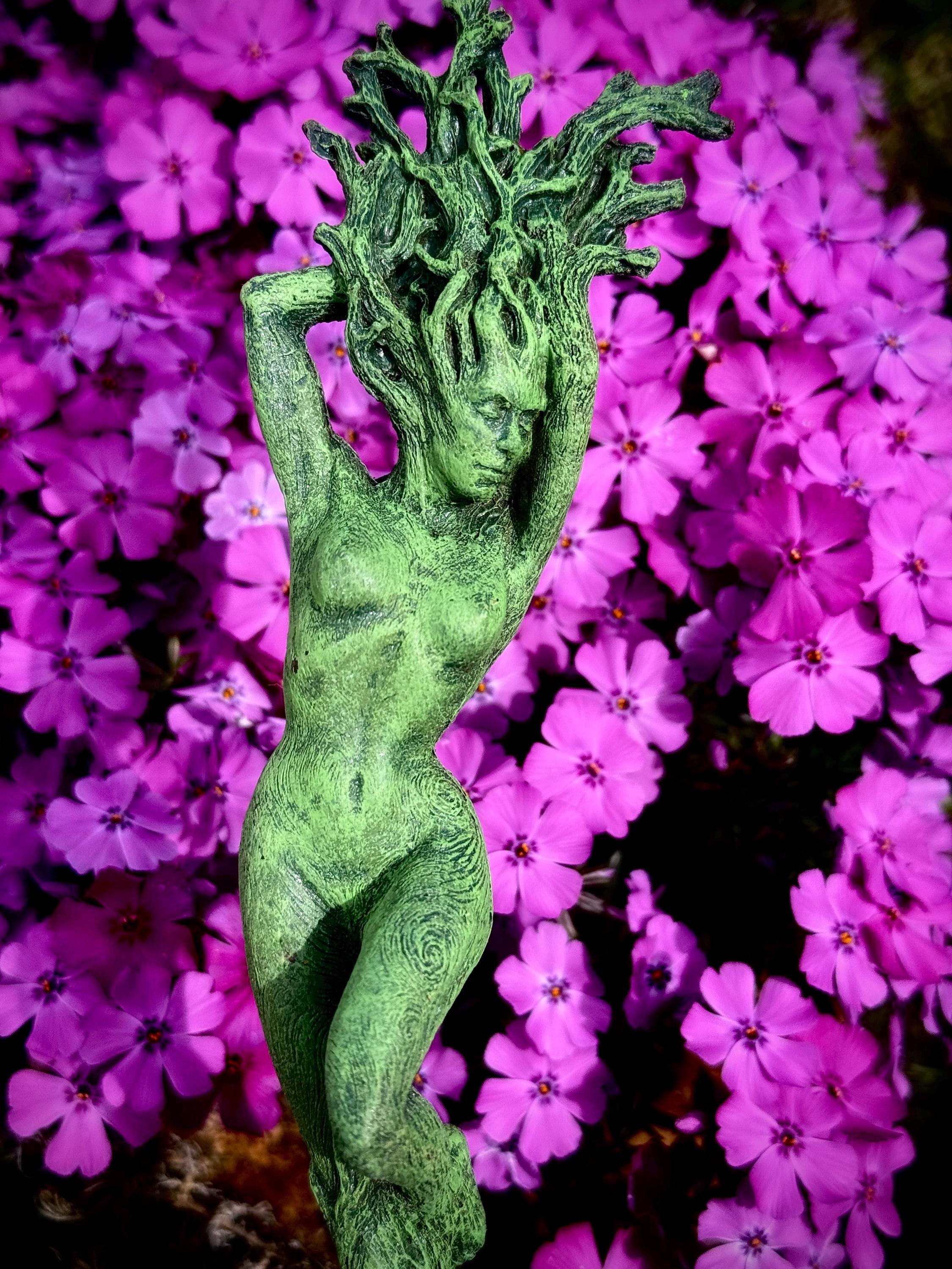 Dryad Statue, 8" Version, Green Finish