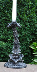 Helix Ossuary Spine Candlestick Holder, Hand Sculpted Resin Sculpture| Spooky Gothic Candle,Spine Candle for Halloween Gift and Gothic Decor
