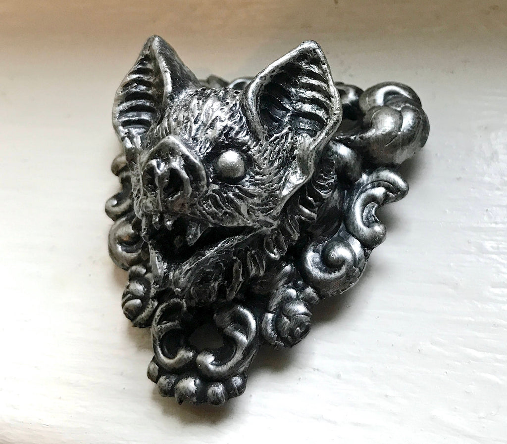 Vampire Bat Magnet, Hand Painted Resin Sculpture | Gothic Fantasy Decor | Vampire Bat Magnet for Fantasy and Gothic Decor
