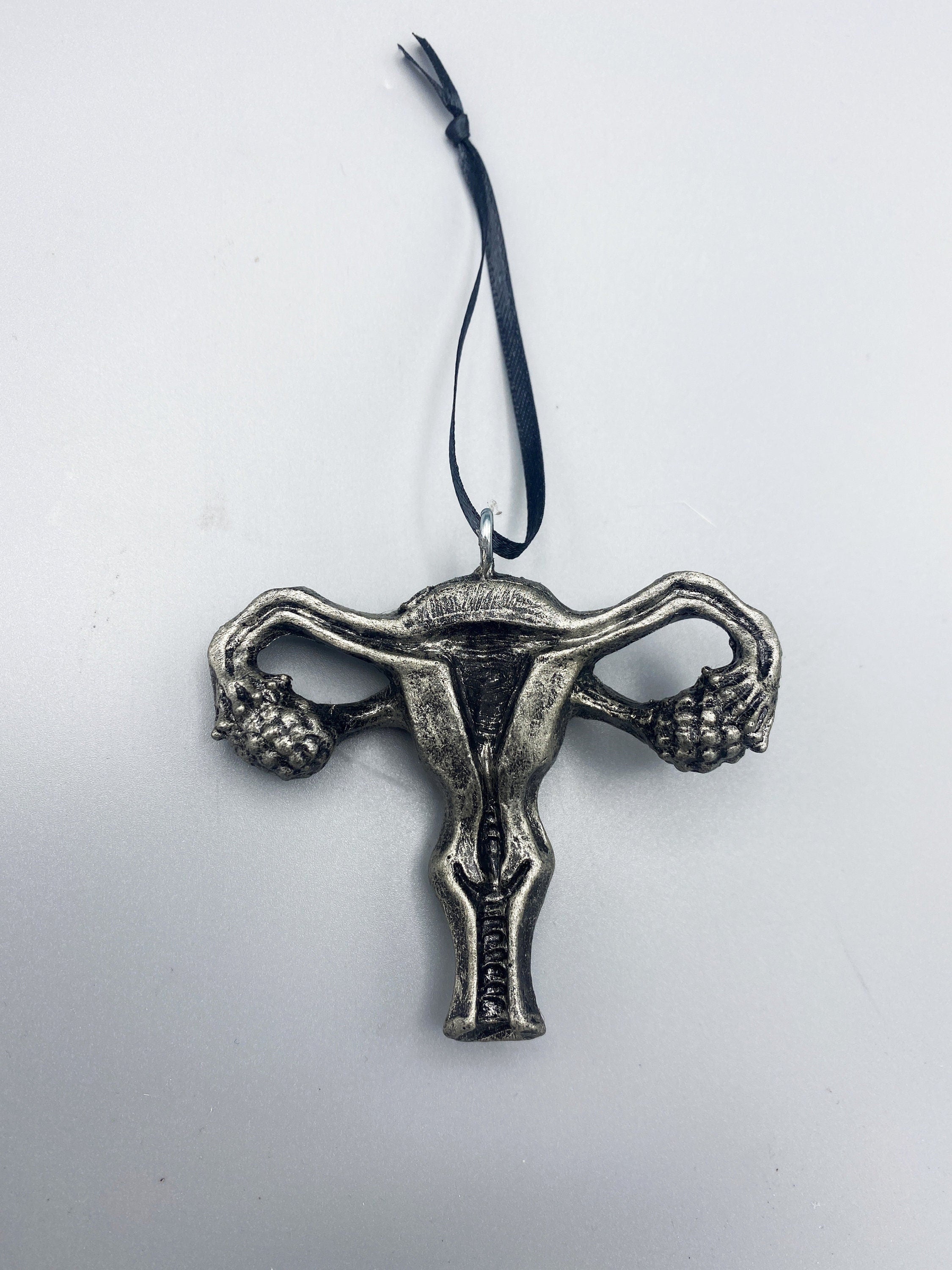Uterus & Ovaries Ornament, Hand Painted Resin Sculpture | Medical Art, Feminist Symbol, Equal Rights Decor, Reproductive Organs Ornament