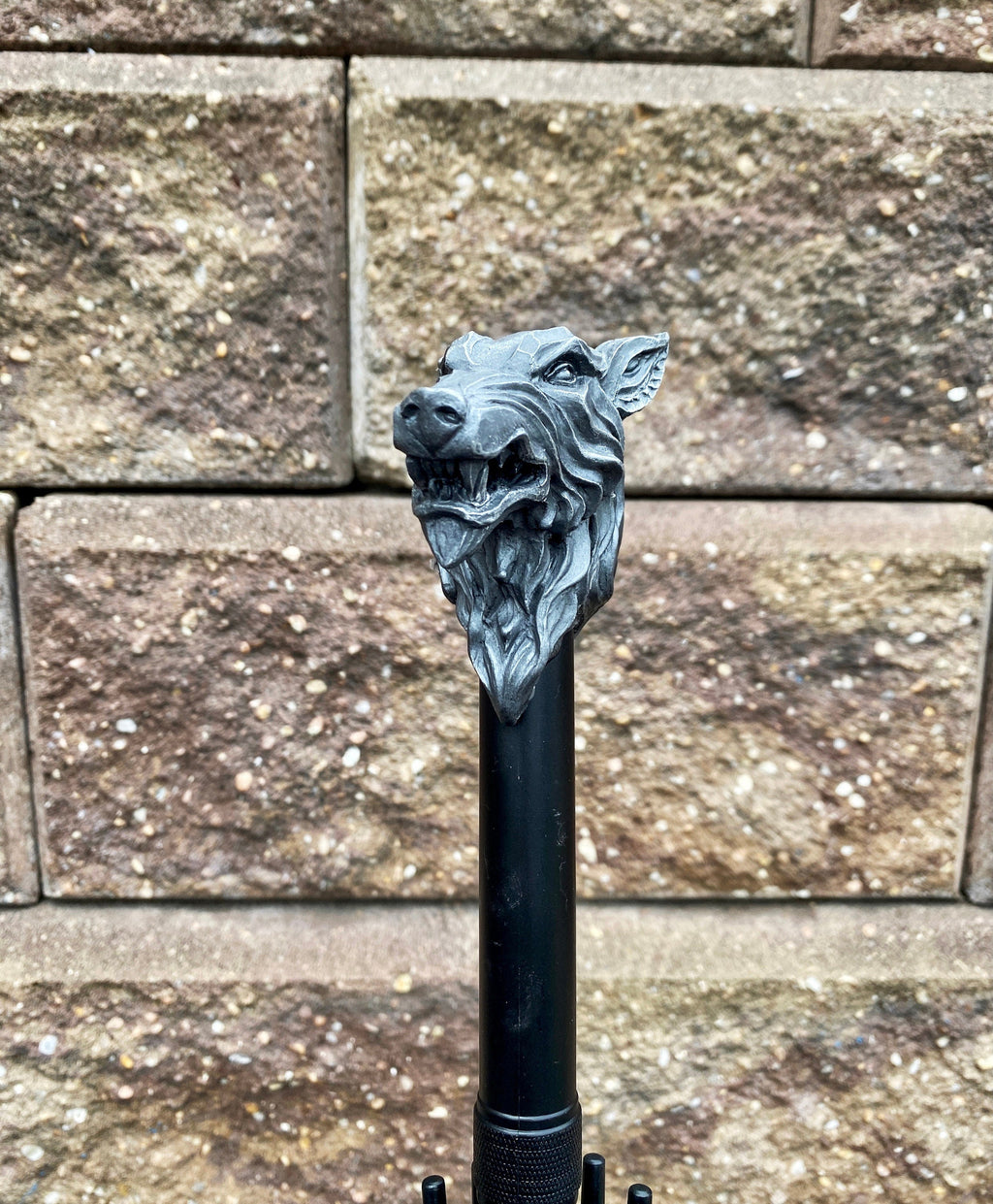 Wolf Head Umbrella, Hand Sculpted Resin | Medieval Gothic Umbrella | Fantasy Cosplay Direwolf Umbrella Cane, Gothic Accessory