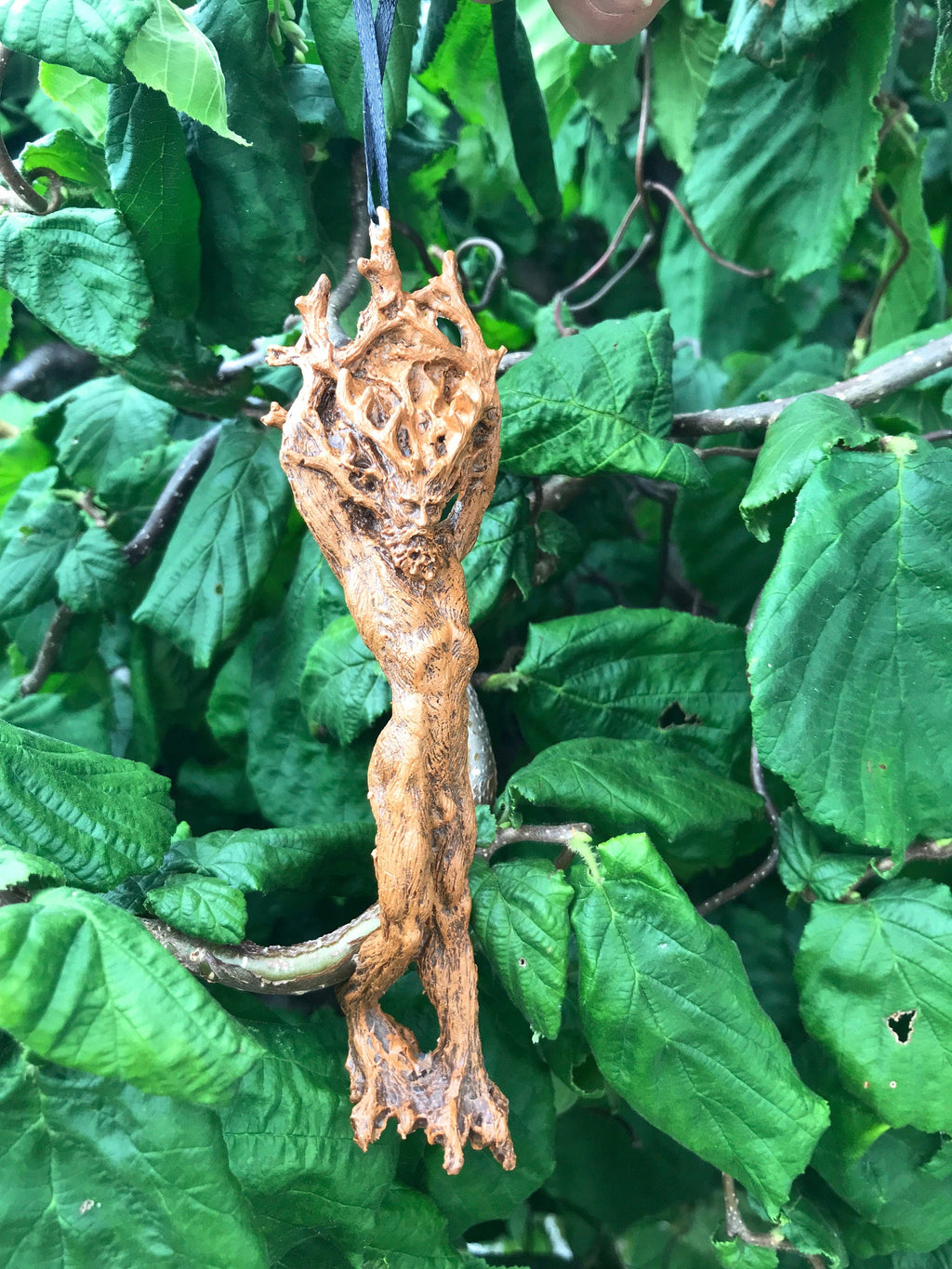 Green Man/ Cernunnos Ornament, Hand Painted Resin Sculpture | Mythical Forest Creature Figurine | Woodland God Ornament for Nature Lovers