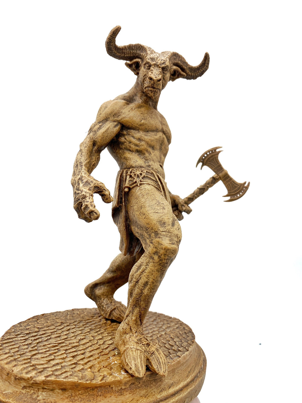 Minotaur Statue, Hand Painted Resin Sculpture | Mythical Creature Figurine | Unique Legendary Minotaur Monster Figurine. Fantasy Art Decor