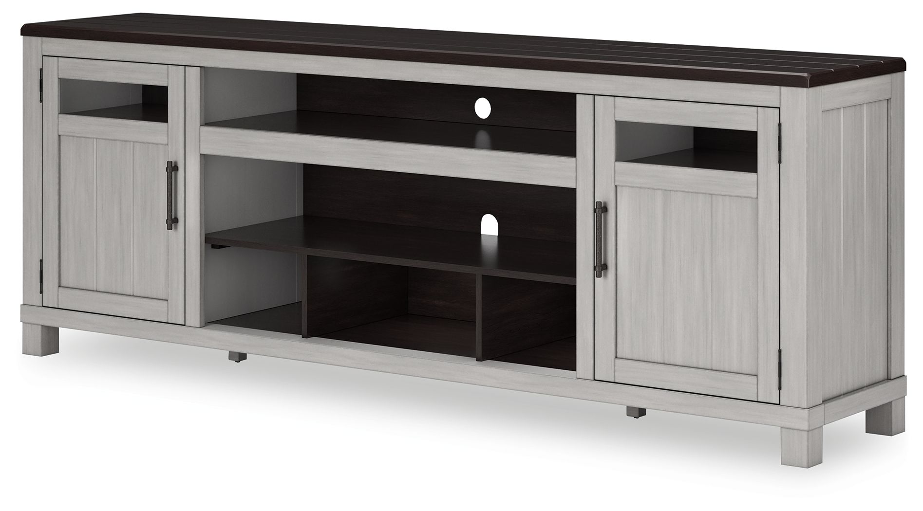 Darborn - XL TV Stand W/Fireplace Option - Gray / Brown