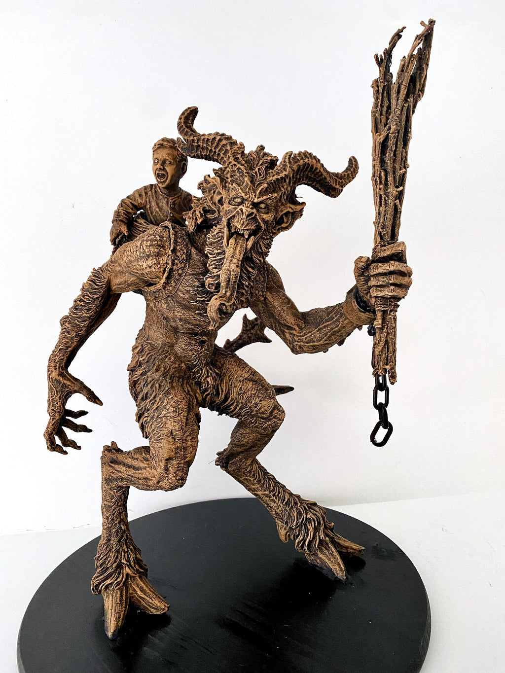 Krampus Statue, Large Version,  Hand Painted Resin Sculpture | Mythical Creature Figurine | Dark Christmas Demon, Gothic Folklore Decor