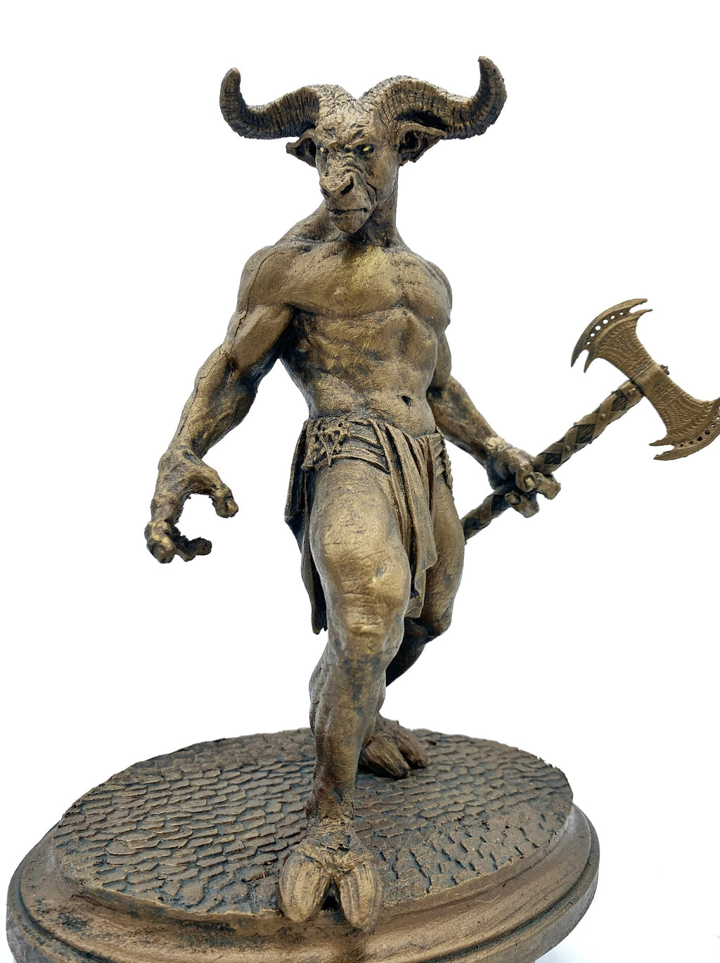 Minotaur Statue, Hand Painted Resin Sculpture | Mythical Creature Figurine | Unique Legendary Minotaur Monster Figurine. Fantasy Art Decor