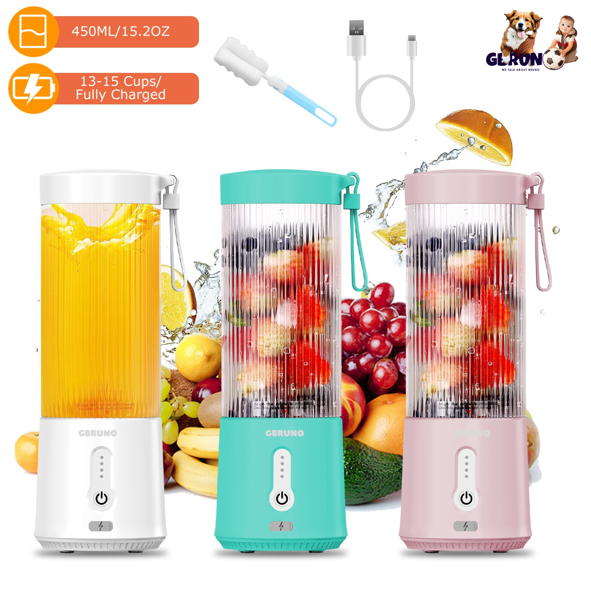 GBruno 50ML/15.2OZ Portable Fruit Blender
