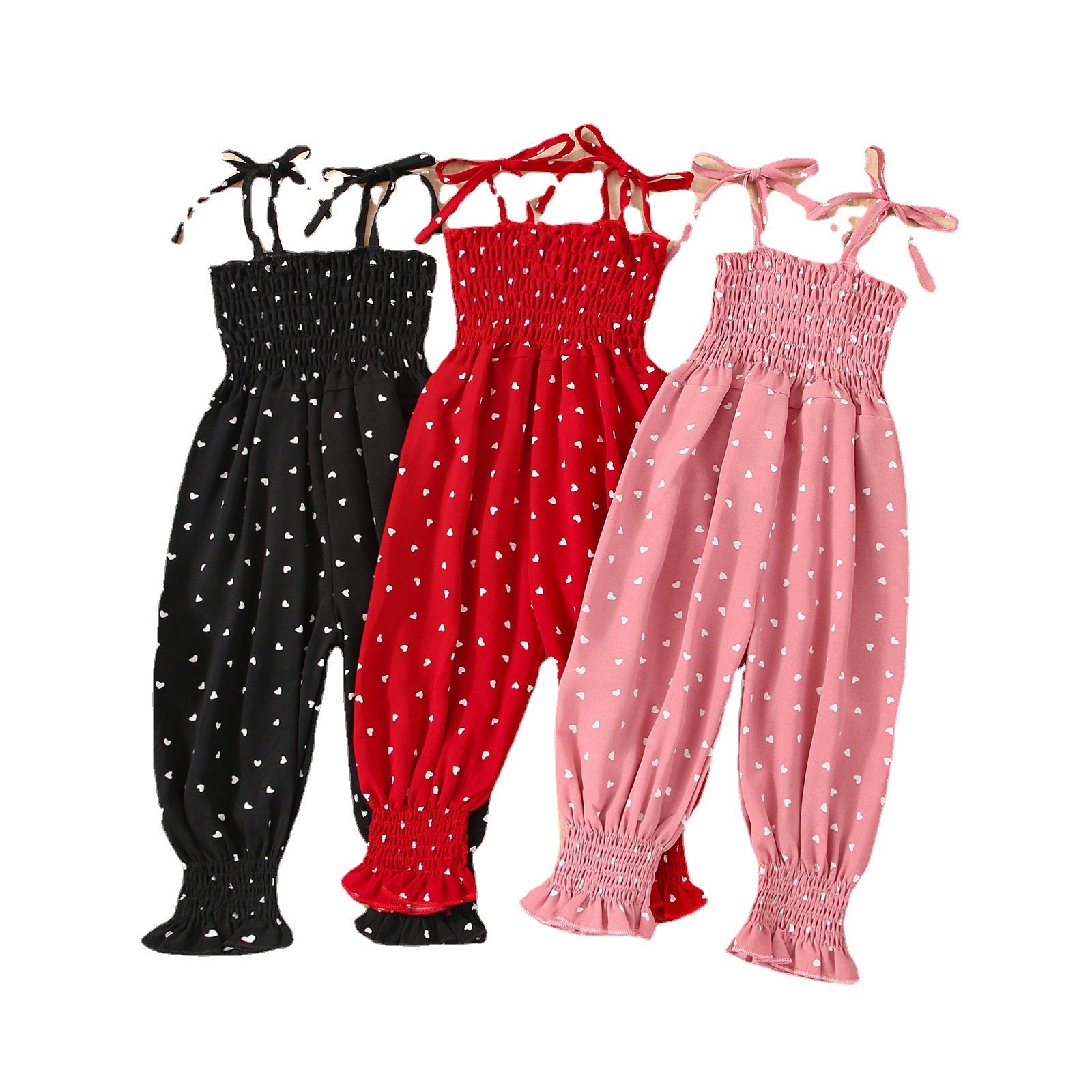 Baby Summer Clothes Sleeveless Strap Pants Solid Overalls Cotton Outfits Jumpsuits/ Romper for Girls