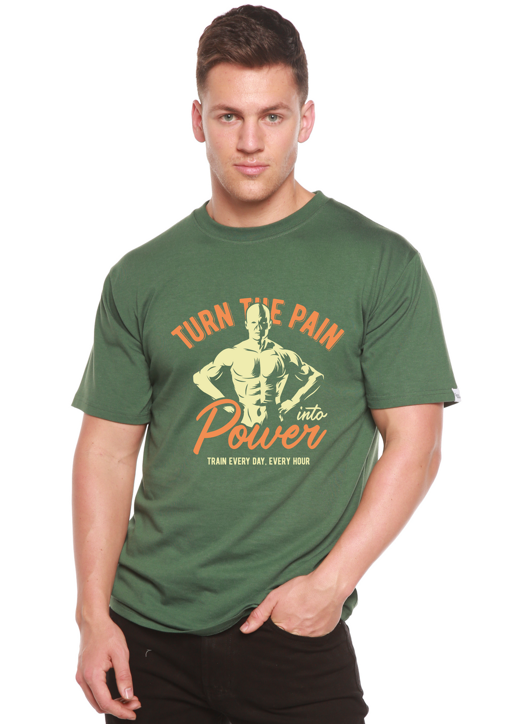 Turn The Pain Men's Bamboo Viscose/Organic Cotton Short Sleeve Graphic T-Shirt