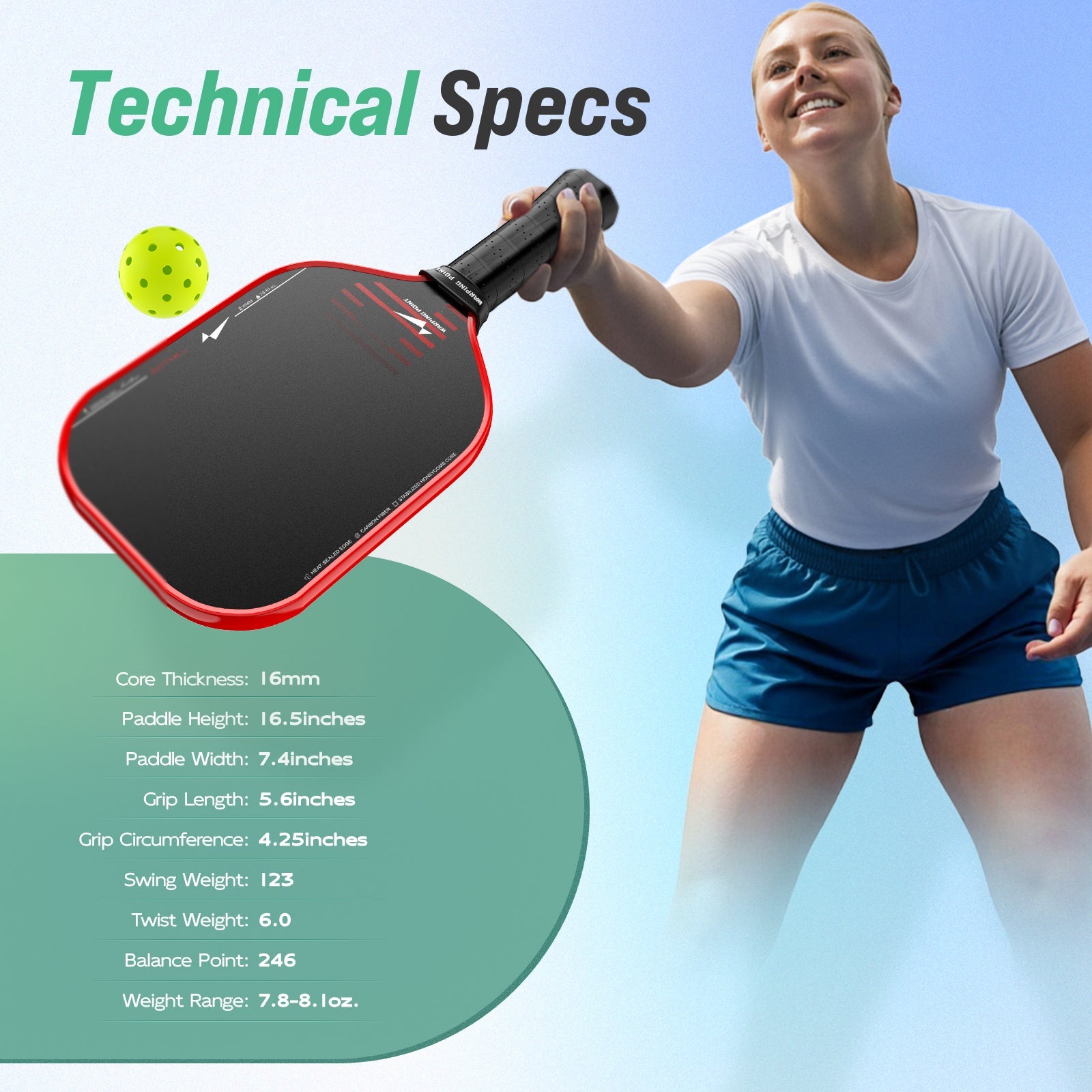 Rhythm Pickleball Paddle - Elongated