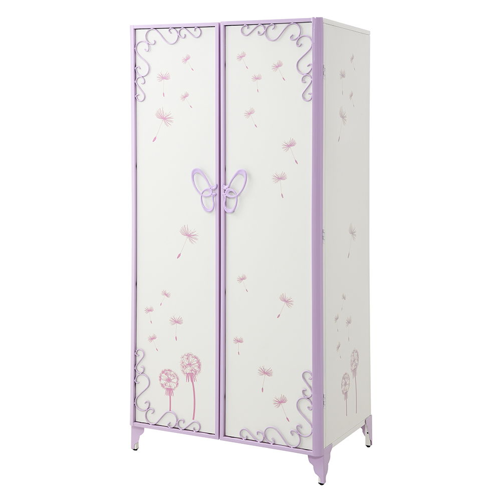 Priya II - Wardrobe - White & Light Synthetic Leather Rple