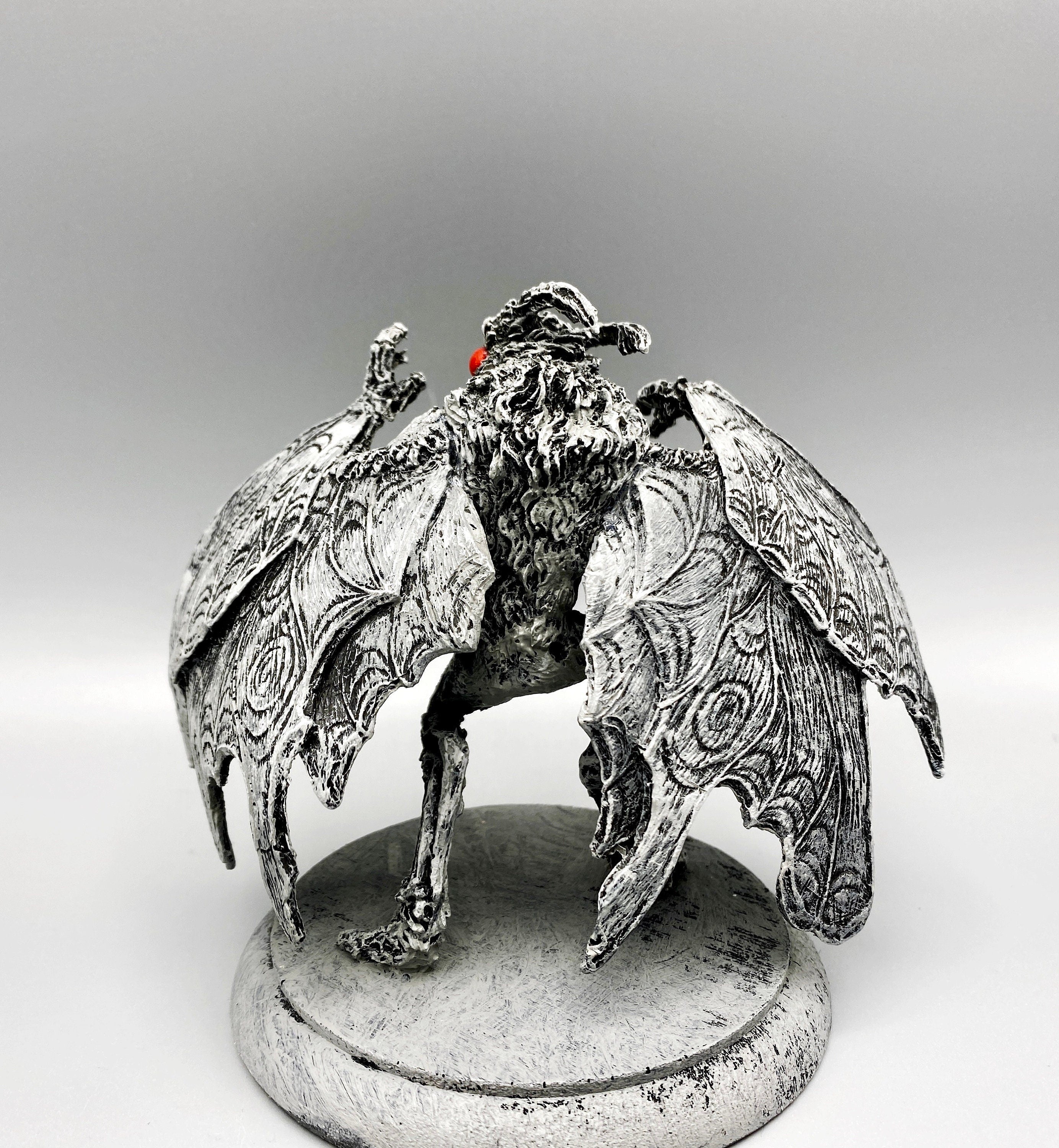 Mothman Statue, Half Scale Resin Sculpture | Cryptozoology Creature Figurine | Urban Legend Moth Man Monster Figurine, Horror Art Decor