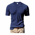 Men's V-Neck Short Sleeve Shirt – Loose Casual Everyday Tee