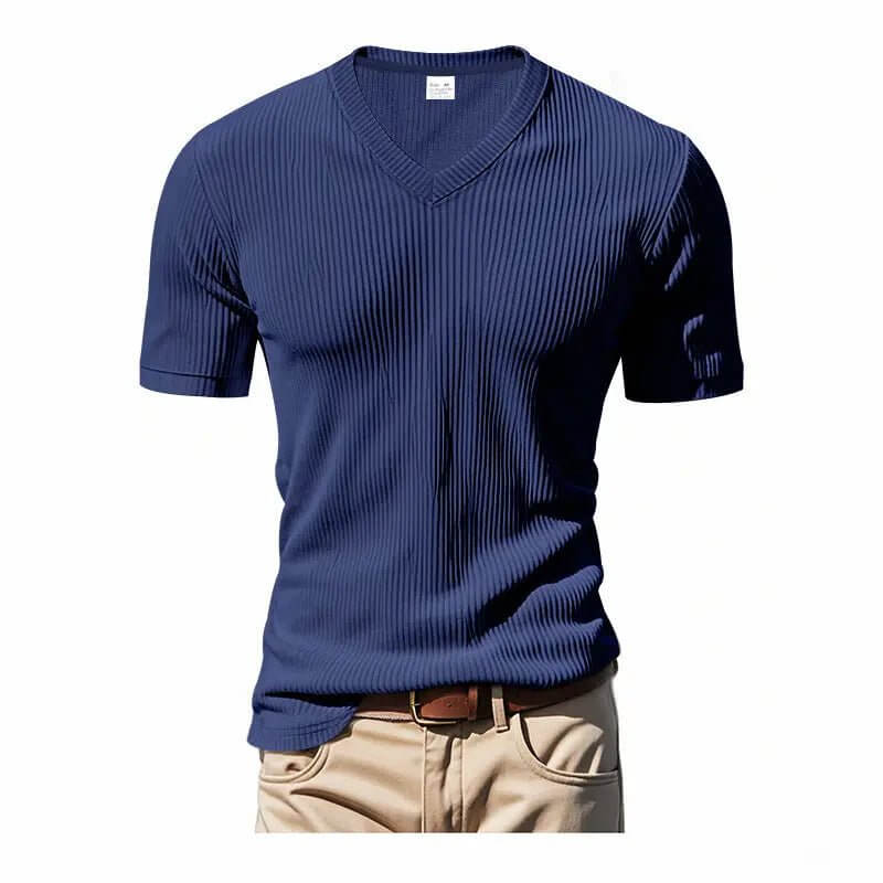 Men's V-Neck Short Sleeve Shirt – Loose Casual Everyday Tee